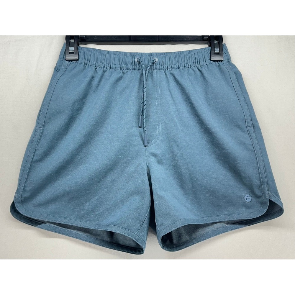 Free Fly Reverb Bamboo Shorts Slate Blue Elastic Waist Athletic Casual Youth L